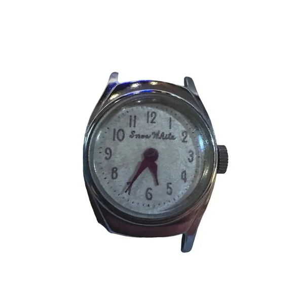 Vintage US Time Disney watch‎ W Snow White printed on dial face ,stem wind, runs - Picture 1 of 3